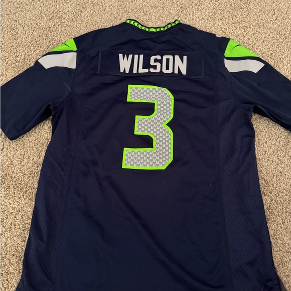 Nike Seattle Seahawks Russell Wilson #3 Home Jersey On-Field Mens Size M Navy - Picture 3 of 3